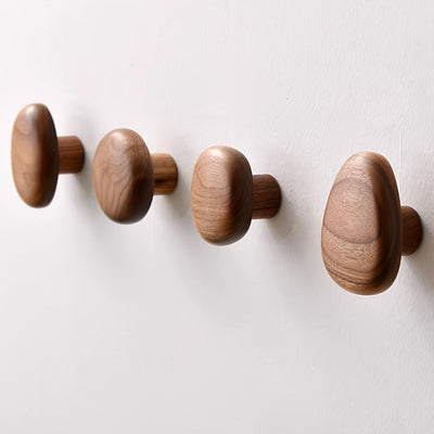 Pebble-Shaped Wooden Wall Hooks