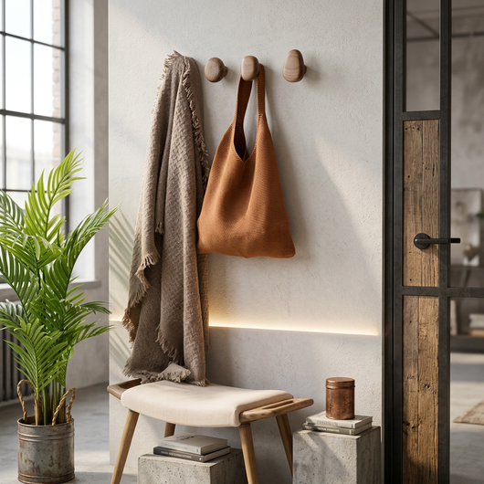 Pebble-Shaped Wooden Wall Hooks