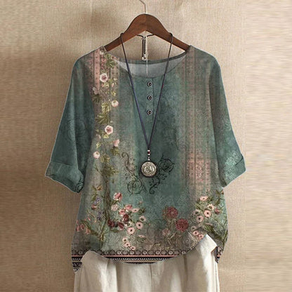 Pénélope Vintage-Print Relaxed Blouse