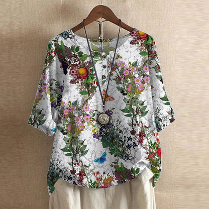 Pénélope Vintage-Print Relaxed Blouse