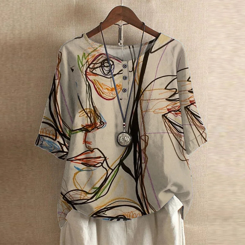 Pénélope Vintage-Print Relaxed Blouse