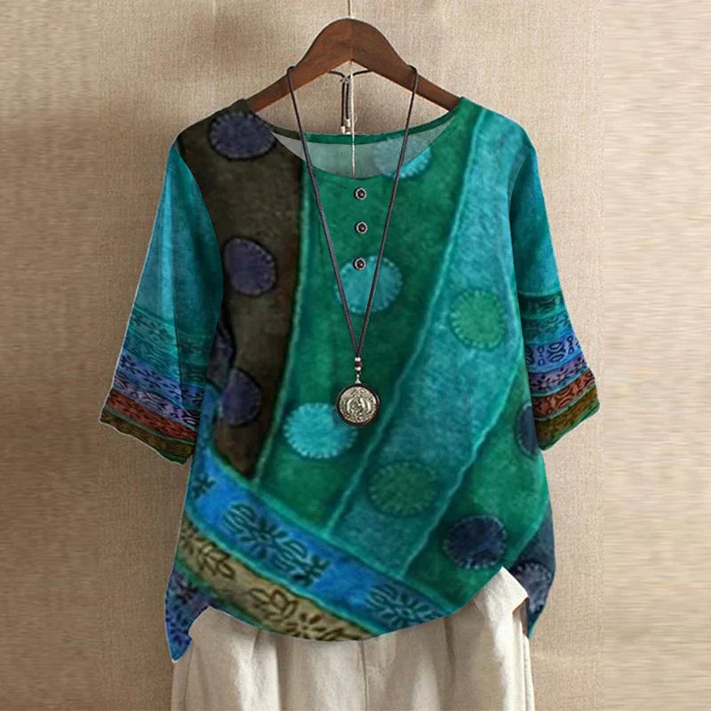 Pénélope Vintage-Print Relaxed Blouse