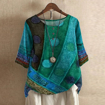 Pénélope Vintage-Print Relaxed Blouse