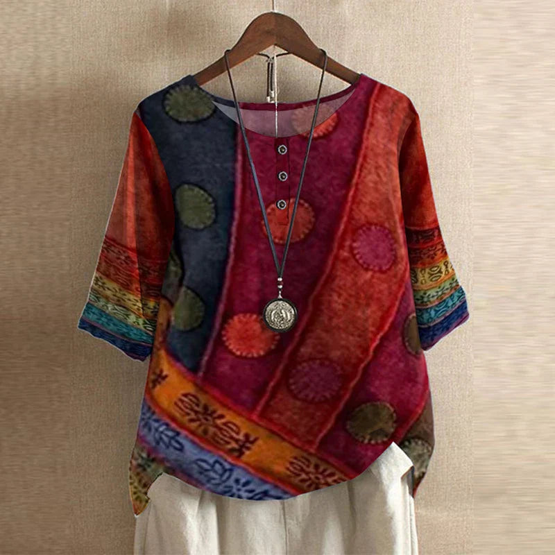 Pénélope Vintage-Print Relaxed Blouse