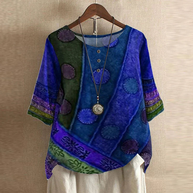 Pénélope Vintage-Print Relaxed Blouse