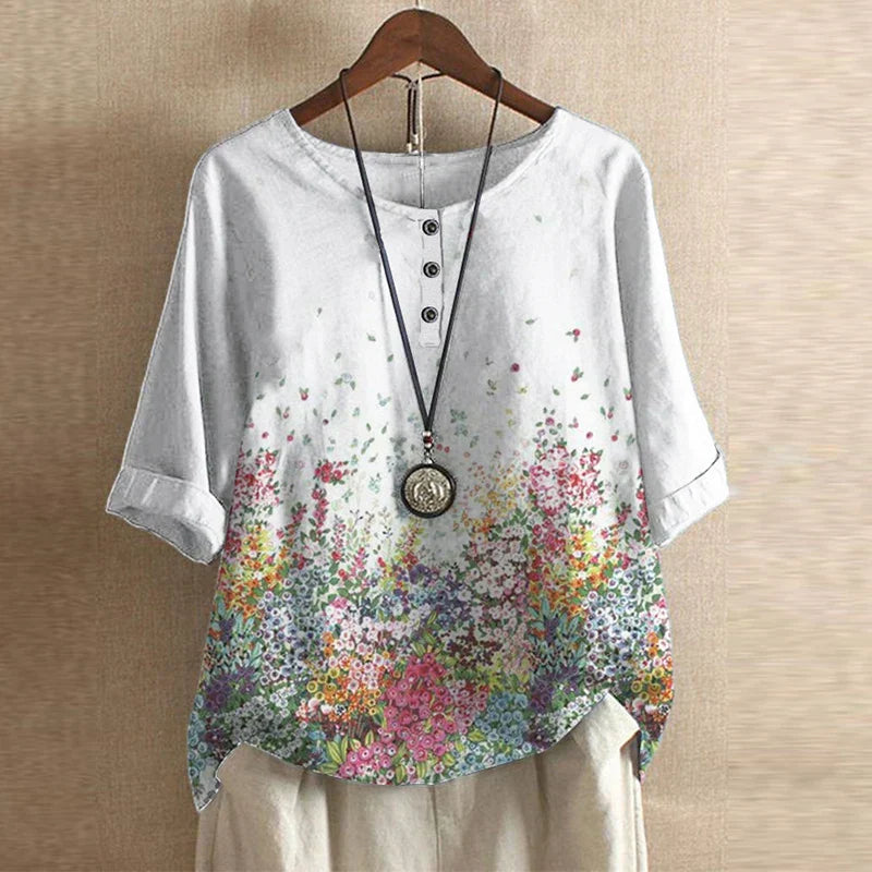 Pénélope Vintage-Print Relaxed Blouse