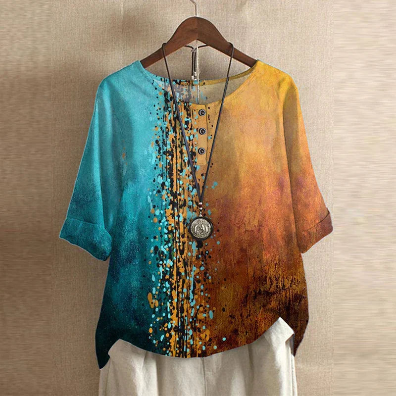 Pénélope Vintage-Print Relaxed Blouse
