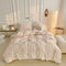 Pinch-Pleat Floral Textured Duvet Cover Set