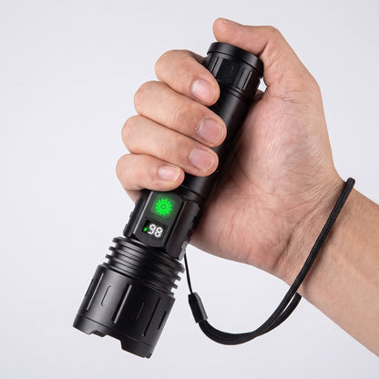 100000-Lumen Zoomable Rechargeable Tactical Flashlight