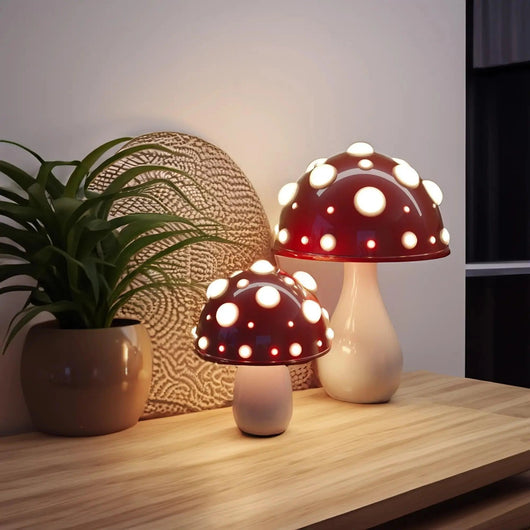 Rechargeable Mushroom Table Lamp - Large + Small Set