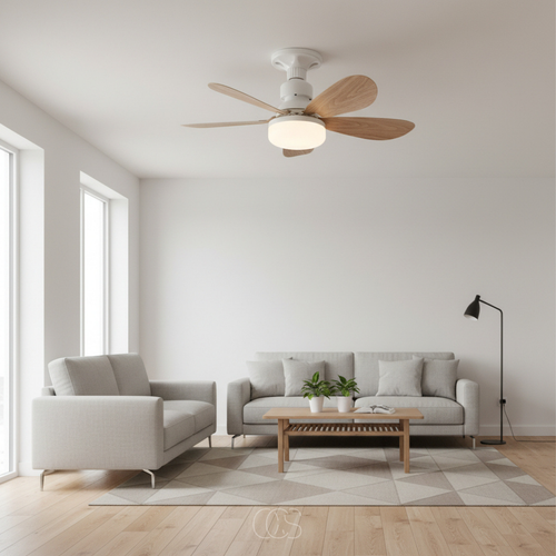 Remote-Controlled Ceiling Fan with Dimmable LED Light