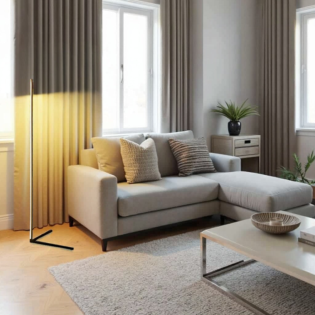 Remote-Controlled LED Corner Floor Lamp