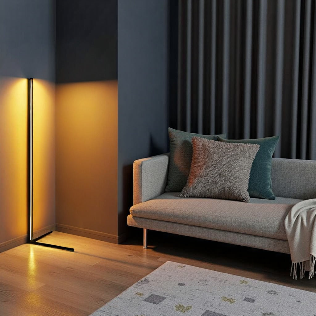 Remote-Controlled LED Corner Floor Lamp