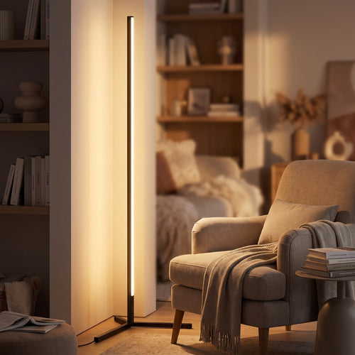 Remote-Controlled LED Corner Floor Lamp
