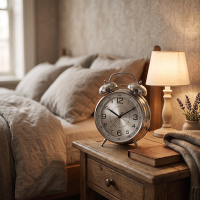 Retro Double Bell Alarm Clock - Silver