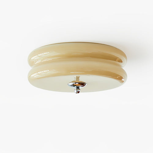 Ribbed Glass Flush Mount Ceiling Light