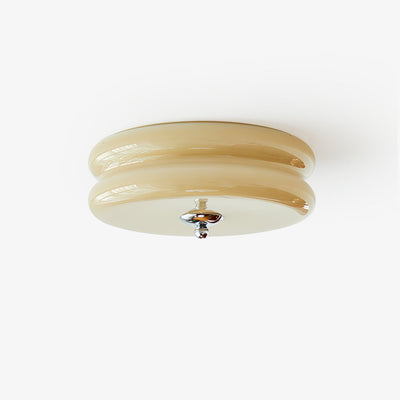 Ribbed Glass Flush Mount Ceiling Light