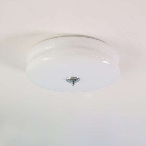 Ribbed Glass Flush Mount Ceiling Light