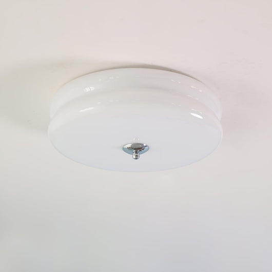 Ribbed Glass Flush Mount Ceiling Light