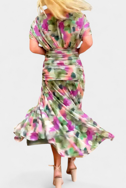 Roxane Off-Shoulder Ruched Midi Dress