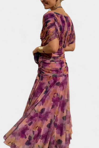 Roxane Off-Shoulder Ruched Midi Dress