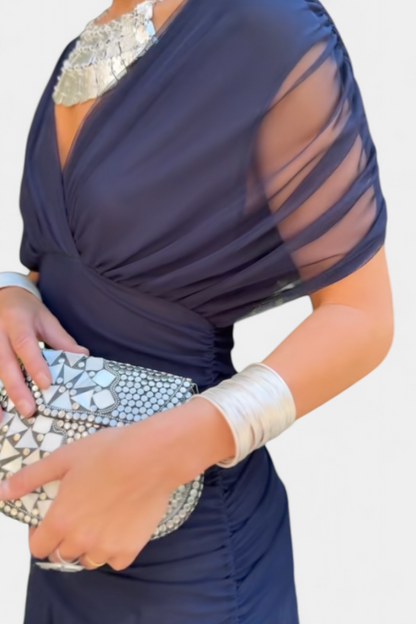 Roxane Off-Shoulder Ruched Midi Dress