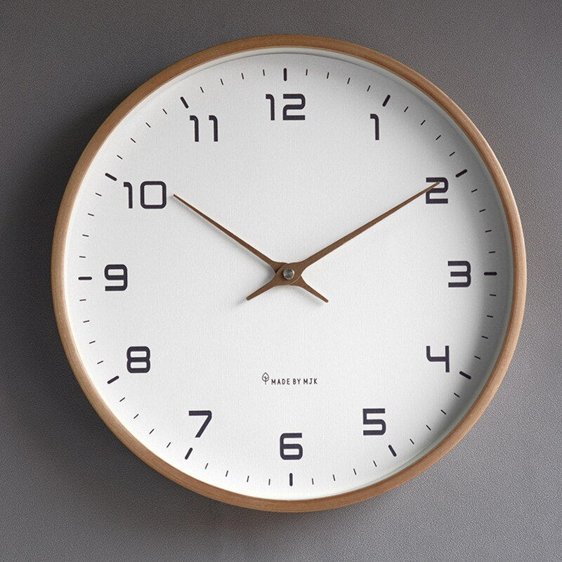 Scandinavian Minimalist Silent Wall Clock - Brown