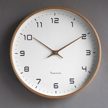 Scandinavian Minimalist Silent Wall Clock - Brown