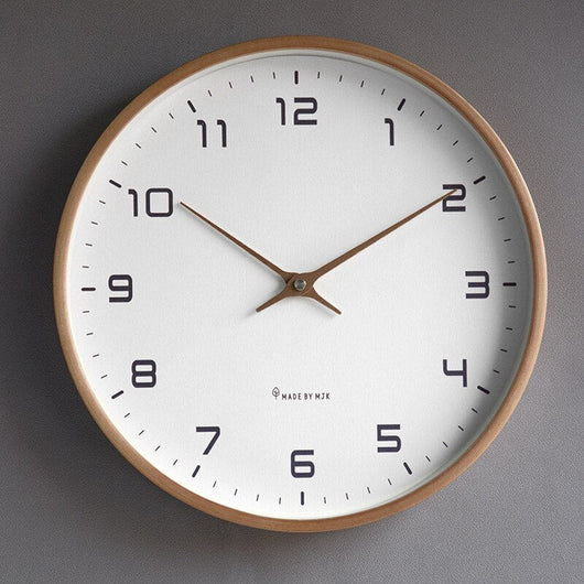 Scandinavian Minimalist Silent Wall Clock - Brown
