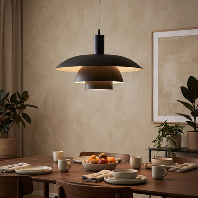 Scandinavian Tiered Metal Pendant Light