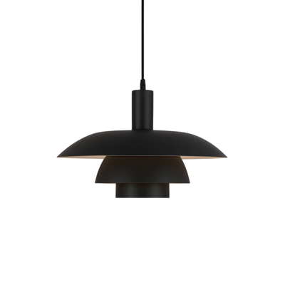 Scandinavian Tiered Metal Pendant Light - Black