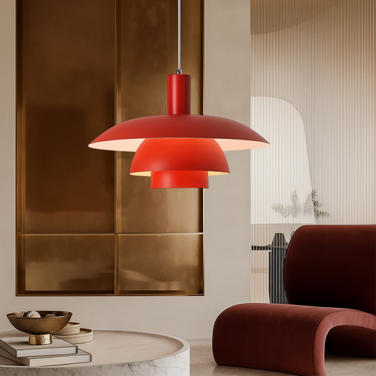 Scandinavian Tiered Metal Pendant Light