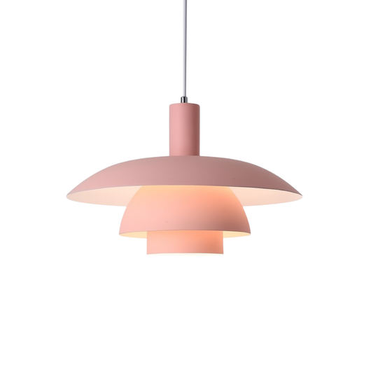 Scandinavian Tiered Metal Pendant Light - Pink