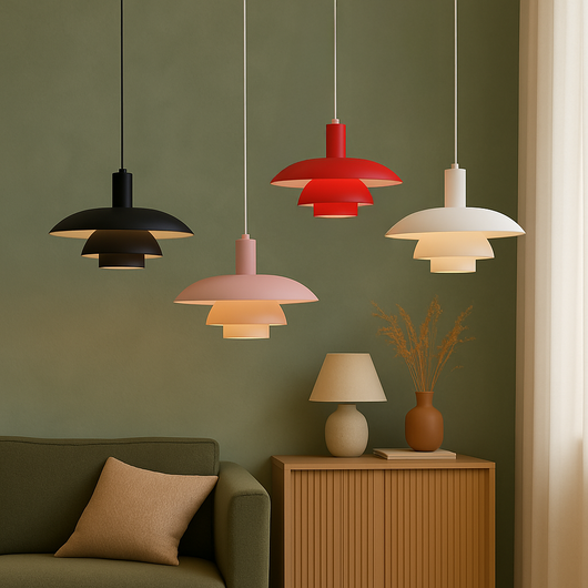 Scandinavian Tiered Metal Pendant Light