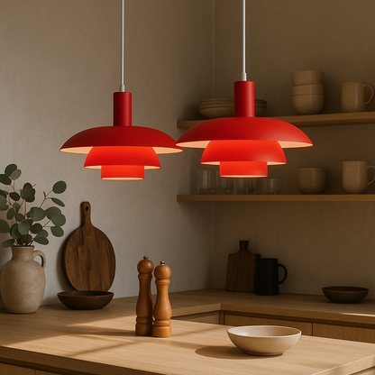 Scandinavian Tiered Metal Pendant Light