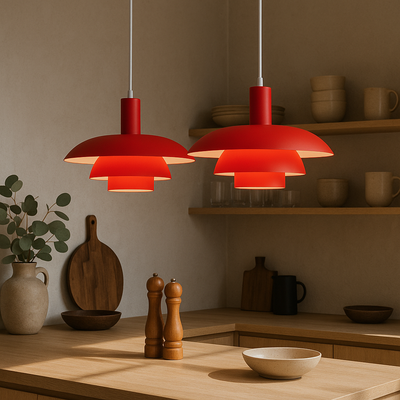 Scandinavian Tiered Metal Pendant Light