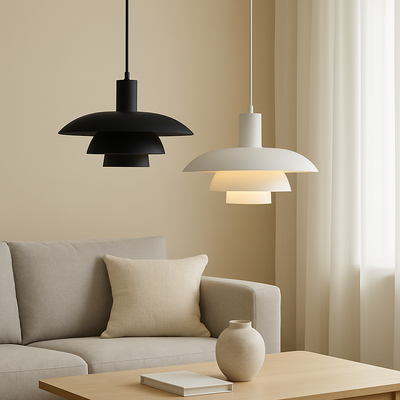 Scandinavian Tiered Metal Pendant Light