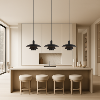Scandinavian Tiered Metal Pendant Light