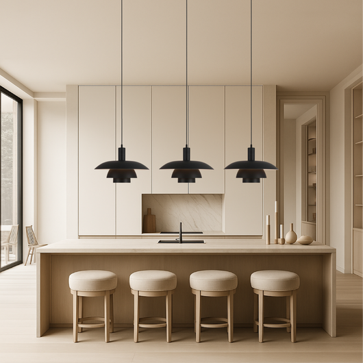 Scandinavian Tiered Metal Pendant Light