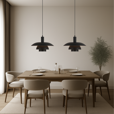 Scandinavian Tiered Metal Pendant Light