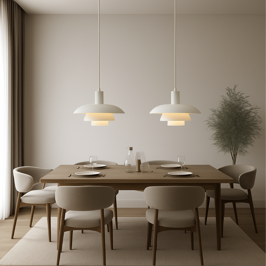 Scandinavian Tiered Metal Pendant Light