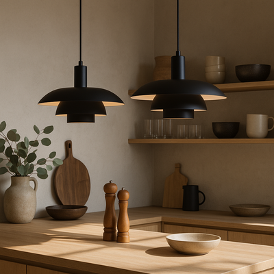 Scandinavian Tiered Metal Pendant Light