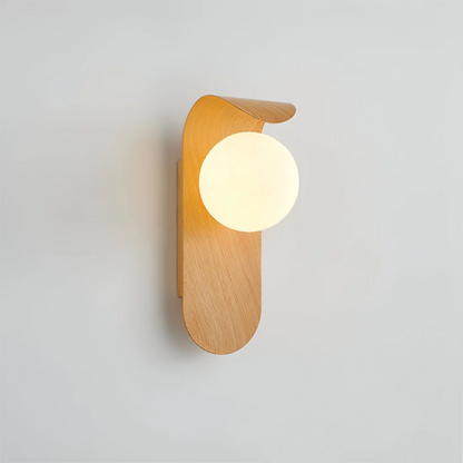 Scandinavian Wooden Globe Wall Sconce - Wood