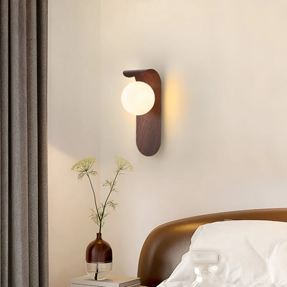 Scandinavian Wooden Globe Wall Sconce