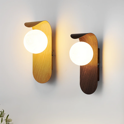 Scandinavian Wooden Globe Wall Sconce