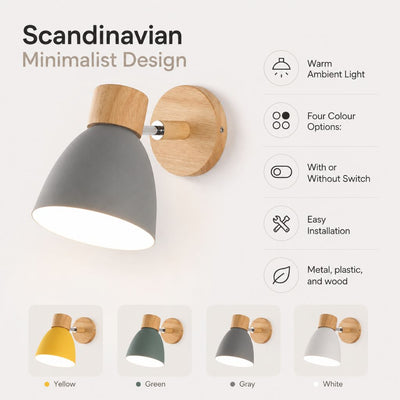 Scandinavian Wooden Wall Sconce