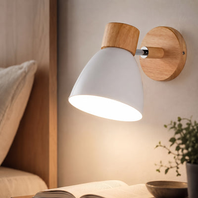 Scandinavian Wooden Wall Sconce - White