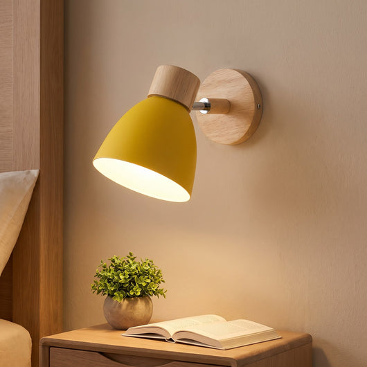 Scandinavian Wooden Wall Sconce - Yellow