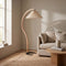Sculptural Arch Floor Lamp with Pleated Shade