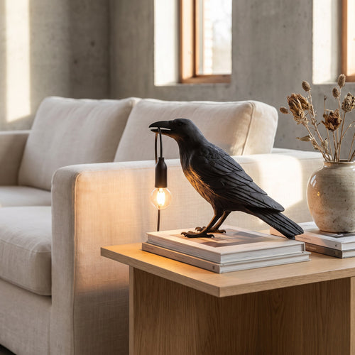 Sculptural Raven Table Lamp